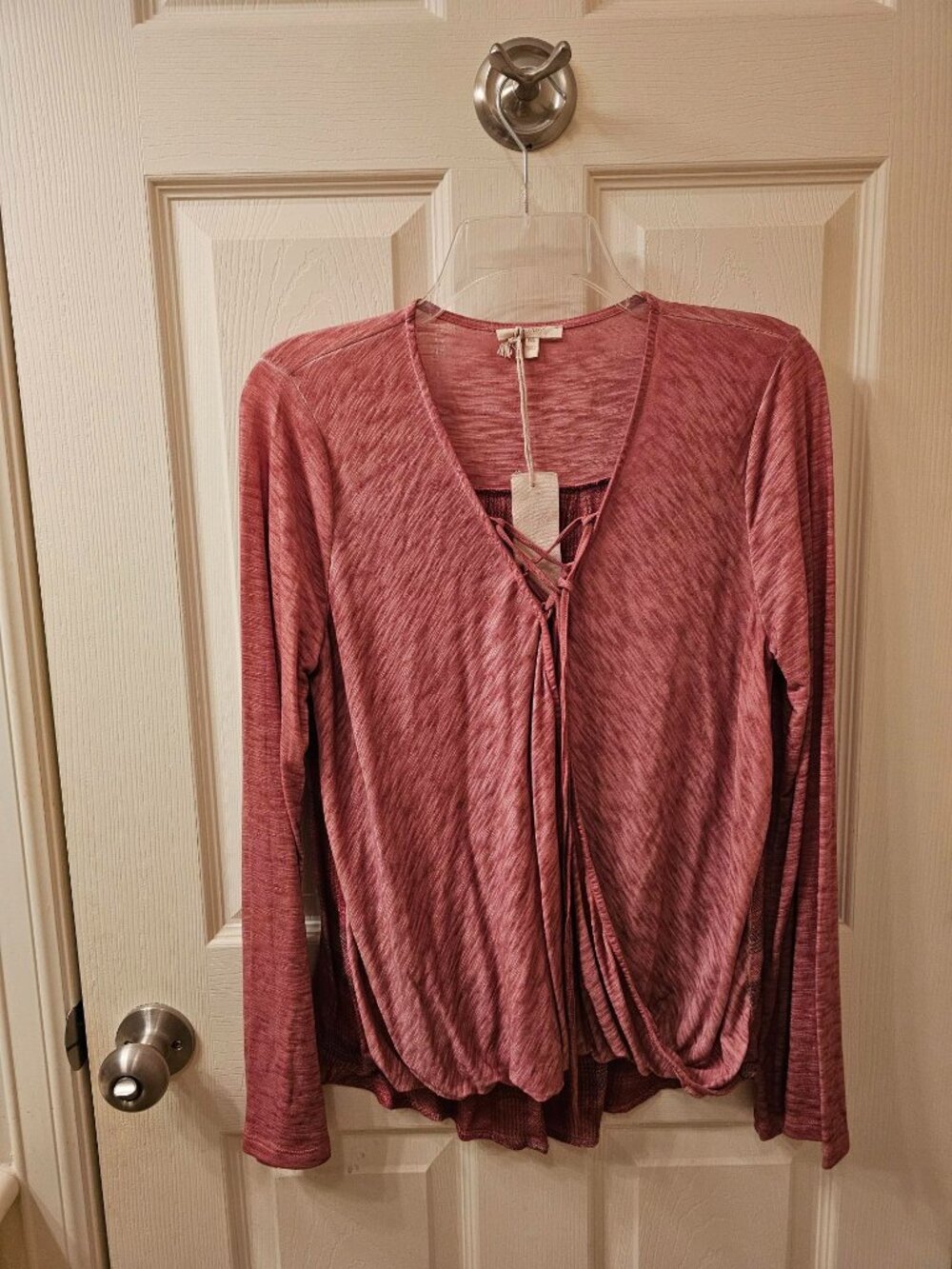NWT Mystree Medium Rose Mauve Long Sleeved Blouse